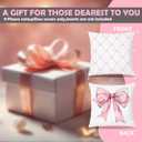 Coquette Pink Bow Pillow Covers 18x18 Set of 2, Coquette Room Decor, Pink Preppy Pillow Covers, Preppy Room Decor, Girly Bedroom Decor