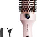 Wavytalk Thermal Brush, Blowout Boost 1.5 inch Heated Round Brush for Blowout Look, Dual Voltage, Pink, Sakura, Tourmaline Ceramic, Negative Ion Technology, 5 Temperature Settings, Less Damage