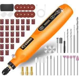 Saker Rotary Tool Kit, Cordless Rotary Tool, 5-Speed, Multi-Purpose 3.7V Power Rotary Tools Kit With 61 Accessories For Engraving, Drilling, Sanding, Grinding, Polishing, Carving