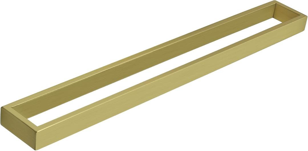 Sayayo Brushed Gold Towel Bar for Bathroom Wall, 24 Inch Bath Towel Rack, SUS304 Stainless Steel Towel Rod, Towel Holder Wall Mount Square