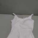 Danysu Women's Tank Tops with Bulit in Bras Scoop Neck Ribbed Fitted Knit Crop Halter Tops Spaghetti Strap Camisole S