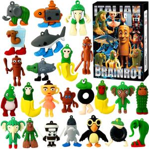 Italian Brainrot Advent Calendar, Christmas Advent Calendar 2025,Italian Brainrot Toys,24 Day Brain Rot Figurine, Christmas Countdown Calendar for Kids Gift Stocking Stuffer Party Favor