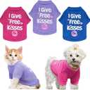 PETCARE 3 Pack Small Dog Shirts Girl Puppy Clothes Cat T Shirt Soft Cotton Short Sleeve Tee Shirts for Small Dogs Girls Chihuahua Yorkie Shih Tzu Pomeranian Thanksgiving Valentines Outfits (L(Fit 10~16 lbs))