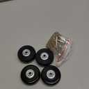 OwnMy 50mm x 18mm Set of 4 Luggage Suitcase Replacement Wheels, Rubber Swivel Caster Wheels Bearings Repair Kits (Black)