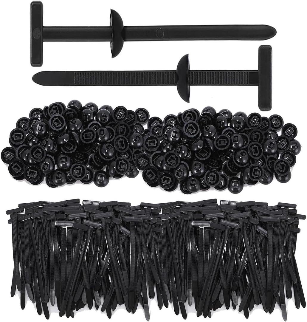 200Pcs Nylon Universal Cable Tie Buckle, Ziplock Pro Car Button Grip Ziptie Lock Clips, Strap Style Self-Locking Zip Tie for Automotive Bumper Fender Liner Auto Body Trim Panel Fastener Push Rivets