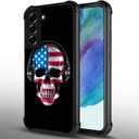 CARLOCA Compatible with Samsung S22 Case,American DJ Skull Samsung Galaxy S22 Cases Graphic Design Shockproof Anti-Scratch Drop Protection Case