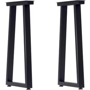 Taelakeni 28 Inch Metal Table Desk Legs, Heavy Duty Industrial Style Dinning Table Leg with Adjustment Feet Pads, Trapezoid