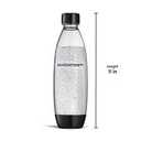 Sodastream 1L Twin Pack Dishwasher Safe Slim Bottle (Black)