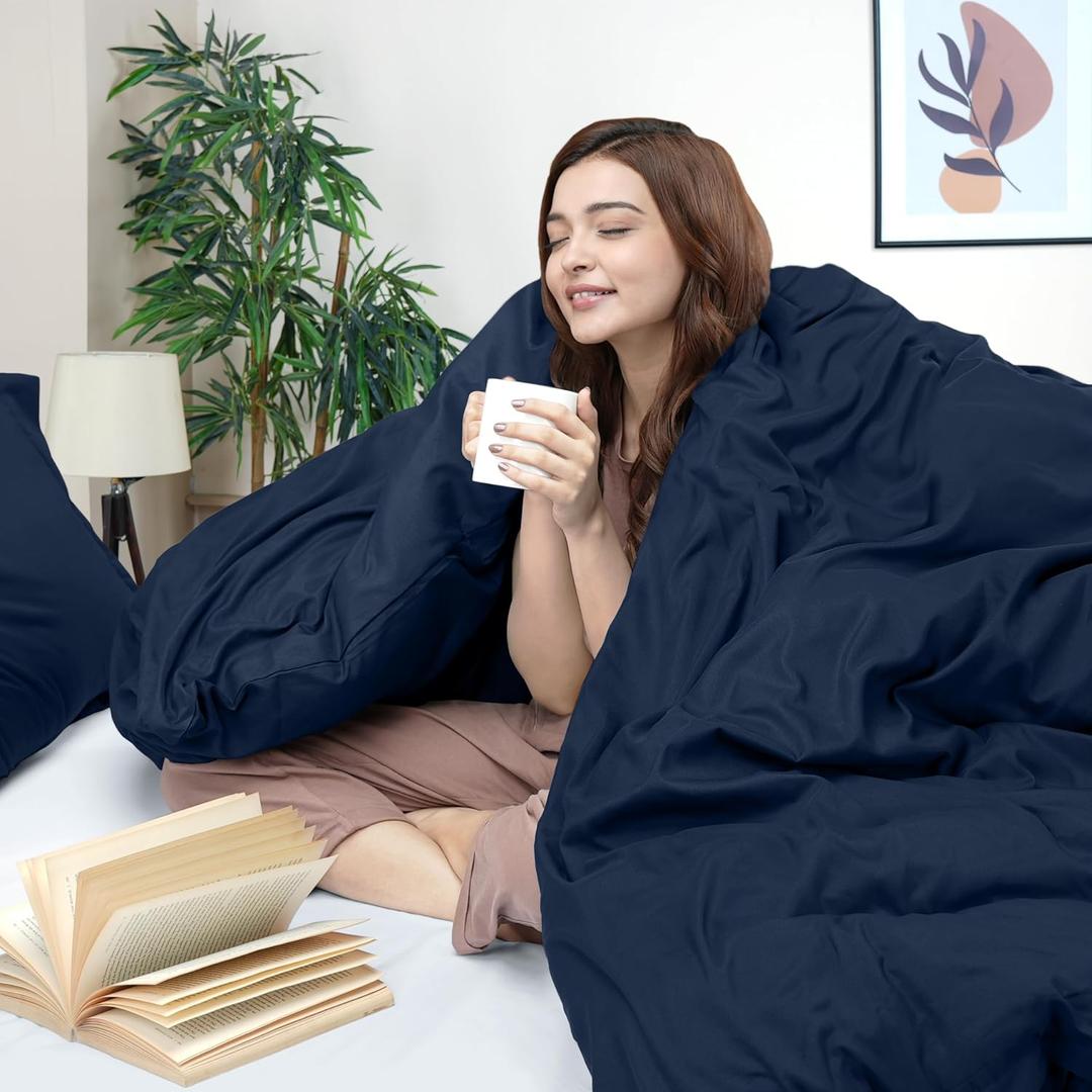 Twin Comforter Set - Navy Blue Bedding for All Seasons - 2 Piece, 2PC Comforter Twin Navy