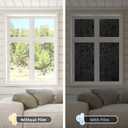 rabbitgoo Total Blackout Window Film Sun Blocking, Black Privacy Window Film Light Blocker, Stained Glass Thermal Cling Heat Control, Room Darkening Glass Sticker for Door Covering, 17.5" x 78.7"