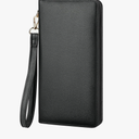 Chelmon Women's Vegan Leather Clutch Wallet with Zip, Hand Strap, Large Capacity