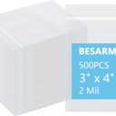 500 PCS 3" x 4" Small Plastic Bags for Jewelry Mini Clear Plastic Poly Bag 2 Mil with Resealable Lock Zipper for Storage Gifts Candy Screws