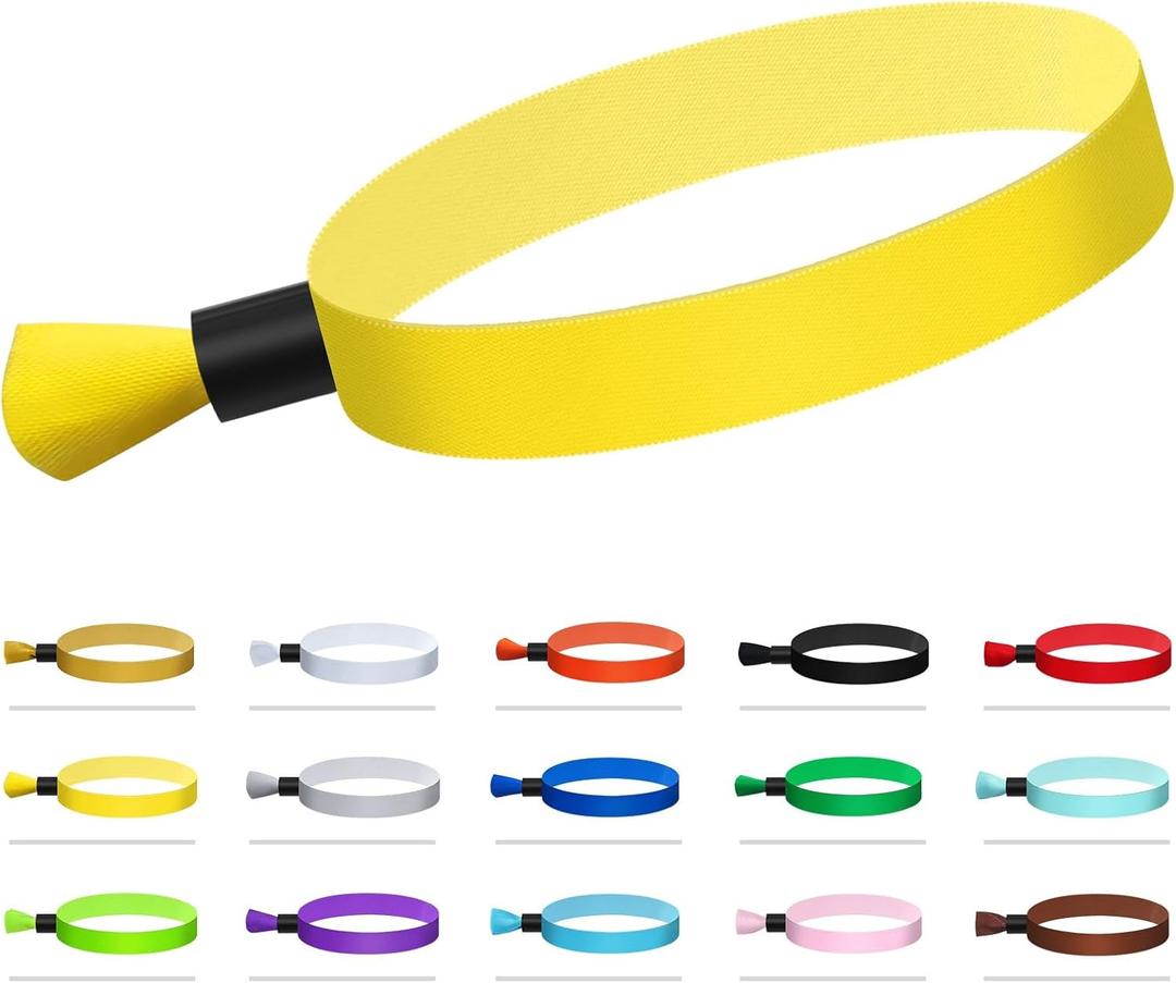 100 Pcs Cloth Event Wristband, Disposable Wristbands for Events, Colored Wristbands Events,for Lightweight Concert,Club Entrance Wrist Strap Party Wristband Event (Color : Yellow)