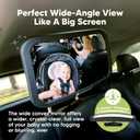 KeaBabies Baby Car Seat Mirror - Wide Shatterproof Backseat Infant Car Mirror for Baby Rear Facing, Crystal Clear View, Travel Accessories, Easy Install & Adjust for Removable Headrest (Matte Black)