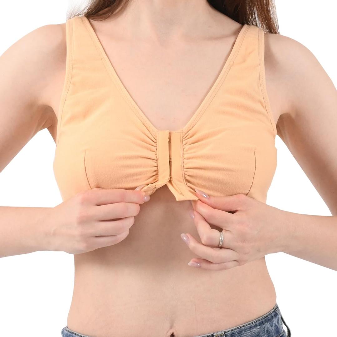 Post Surgery Front Closure Bra (Nude, Small)