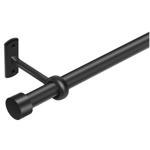 Matte Black Curtain Rods for Windows 32 to 240(2.5-20 Feet), Extra long 1 Inch Black Curtain Rod, Heavy Duty Drapery Rods with Adjustable Curtain Rods