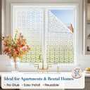 Windimiley 3D Diamond Frosted Window Privacy Film, Static Cling No-Glue Removable Vinyl, UV Blocking Heat Control for Bathroom Bedroom Door, 45.2 x 157.4 inch