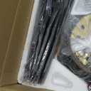 WINGBO 72 Inch DC Ceiling Fan with Lights and 3 Downrods, 5 Reversible Carved Wood Blades, 6-Speed Noiseless DC Motor, Large Ceiling Fan in Brass Finish with White Blades, ETL Listed