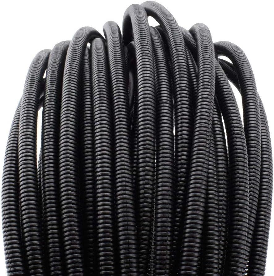 ZhiYo 50 FT 1/4 Wire Loom Split Tubing Auto Wire Conduit Flexible Cover | High Temperature Heat Resistant -40F to 257F | Plastic Cover for Electrical Wires & Cables