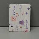 Feams Slim Case for iPad Air 11inch M3 2025 / M2 2024, iPad Air 5th Generation 2022 / iPad Air 4th Generation 2020 10.9 Inch Case Clear Back with Pencil Holder & Auto Sleep, Purple Flowers