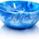 Elegant Handcrafted Resin Bowl – Glossy Amber Finish Decorative & Functional Use | Resin Decorative Bowl Centerpiece Table Decorations, Fruit Basket for Coffee Table Décor, Kitchen Décor (Blue)