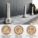 Blulu 30 Sets 5/8 x 12-inch Anchor Bolt L-Bolts (Nuts & Washers Included) Threaded Concrete Anchor Hot Dipped Galvanized Low Carbon Steel for Concrete Pad Pouring Wood Projects Cement Anchors J-Bolts