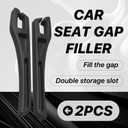 Car Seat Gap Filler Organizer, 2PCS Multifunctional Vehicle Fill Gap Blocker with Storage Slot Between Seat Console, Anti-Drop Auto Interior Organization, Universal for SUV Truck Sedan(Black)