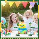 Colingmill 6 Pcs Street Sign Lamp Post Centerpiece Wooden Lamp Post with Street Party Sign Sticker for Toy Decor Friend Birthday Party Supplies Decoration(8 Inch,Green)