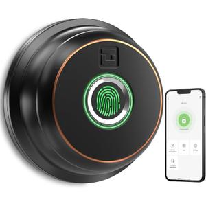 GeekTale Smart Locks for Front Door, Fingerprint Deadbolt Lock with App, Keyless Entry Door Lock, Auto Lock, Black