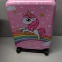 emissary Kids Suitcase for girls, 16" Hardside Unicorn Kids Luggage Set with Spinner Wheels and Backpack, Children Carry on Girls Suitcase Toddler Travel Rolling Luggage Gifts Airline Approved, 12.2 x 7.48 x 17.32 inches
