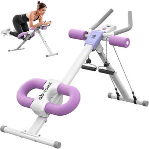 Ab Machine, Adjustable Ab Workout Equipment, Ab  Sit Up Machine for Stomach Workout,Foldable Abdominal Trainer With Knee Protection Full Body Workout for Home Gym 440 LBS