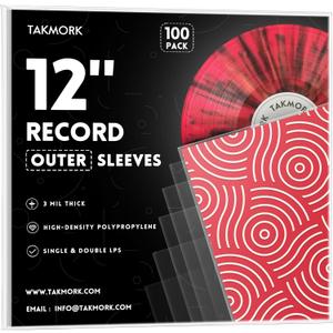 Vinyl Album Covers: 12" LP Vinyl Record Protective Sleeves | Crystal Clear & Durable 3 Mil Thick Record Outer Sleeves, 100 Pcs