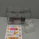 Sherr 2 Pcs Acrylic Pencil Dispenser Sharp and Dull Pen Holder for Classroom with 4 Stickers Transparent Straw Pen Bucket Dispenser Holder for Pencils Storage Home Office Teachers Classroom Supplies
