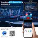 Dash Cam Front and Rear, Dash Camera for Cars WiFi/APP Control Dual Dashcam W/ 64GB Card, 2.5K Dash Cam Front+1080P Rear Car Camera W/Super Night Vision, Loop Recording, G-Sensor, Max Support 256GB