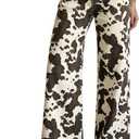 Cicy Bell Womens Wide Leg High Waisted Leopard Baggy Stretchy Jeans Size 12