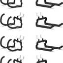 HUHOLE 8 Pack Pegboard Drill Holder and Utility Hooks Set Heavy Duty Vinyl Coated Pegboard Tool Holder for Power Tools Hammer and Cords Fits Standard 1/4 Inch Pegboard Organizer Accessories