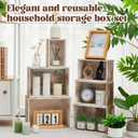 Juexica Set of 6 Farmhouse Wooden Crate Antique Wood Crates for Pantry Decor Organizer Storage Rustic Wooden Crates for Display Decorative Solid Wooden Storage Box for Book Storage Organizing
