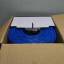 CAT6 Plenum Cable 1000ft, 23AWG UTP 550MHz 10Gbps, DSX-8000 Certified, Internet Cable Rated for in-Wall, Outdoor & Direct Burial, Tangle-Free Spool, Bulk Cat6 LAN Wire for Home, Office (Blue)