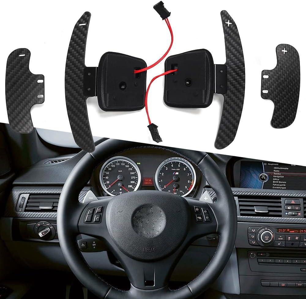 Steering Wheel Magnetic Paddle Shifter for BMW M3 X5 X6 M E90 E92 E93 E81 E82 E87 E88 E90 E71 Saloon Coupe Convertible Carbon Fiber Padddle Extension (for E Series)