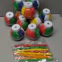 Amyhill Beach Theme Party Supplies Beach Ball Favor Cups with Straws and Lids, 10 oz Plastic Swimming Pool Cups Bulk for Kids Birthday Summer Party(12 Set)