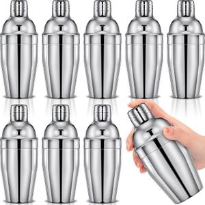 Nitial 9 Pcs Bar Cocktail Shaker Professional Stainless Steel Martini Drink Mixer with Built-in Strainer for Bartending No Leaks Boston Shaker for Bar Party Drink Mixing Tool (11.8 oz)