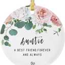 Auntie Ornaments 2026 from Niece Nephew,Great Aunt Pregnancy Ornaments, for Auntie,Aunt Ceramic Ornament Gifts Keepsake,Double-Sided Printing with Ribbon,Gift Box,Greeting Card