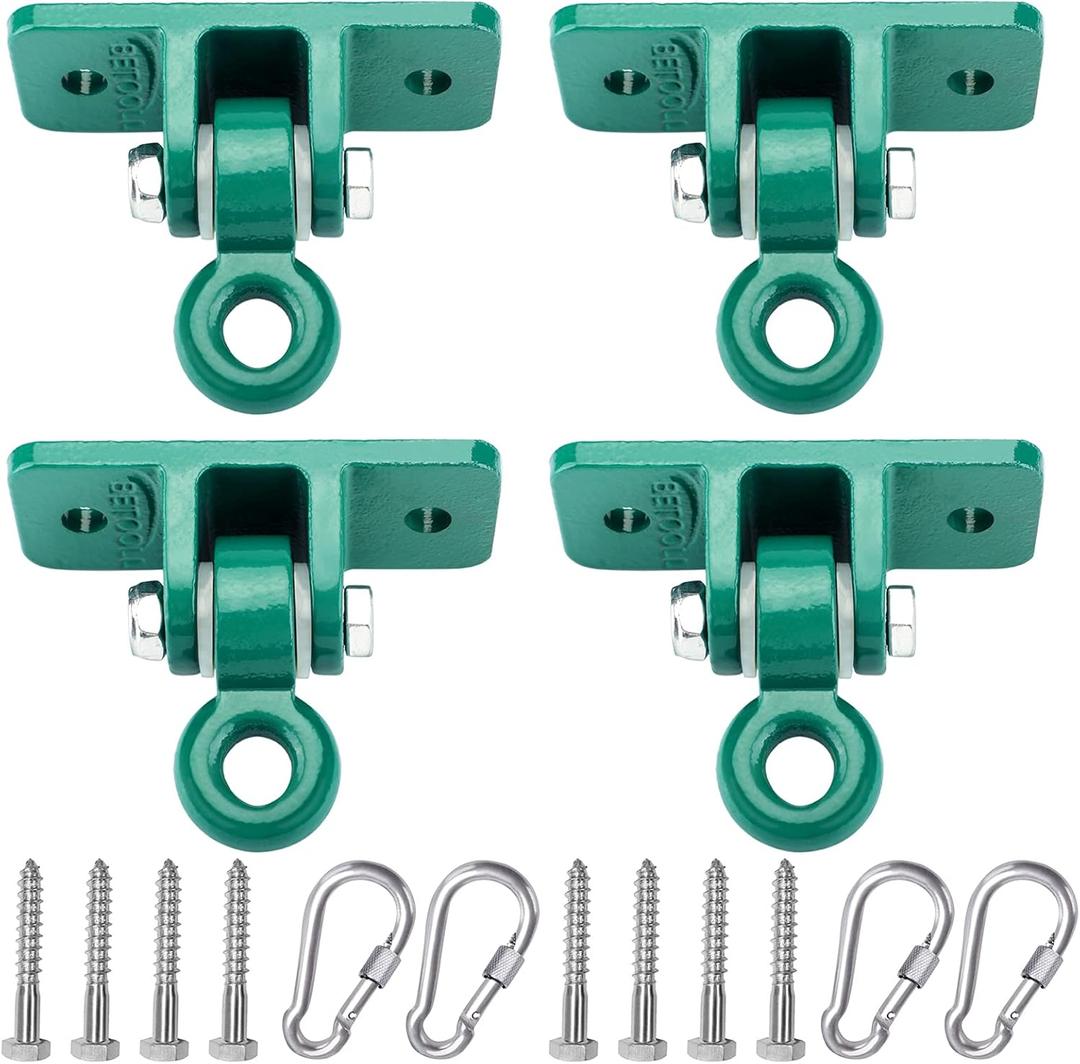BETOOLL Heavy Duty Swing Hanger Set 10000 lb Capacity for Indoor Outdoor Playground Swing Sets Pack of 4 Green