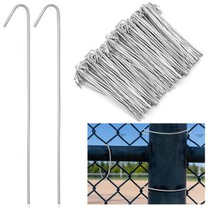 MorningRo 400 Pcs 10-1/2" Chain Link Fence Wire Ties 9 Gauge Heavy Duty Aluminum Ties Hook for Chain Link Fence, Posts, Rails, Dog Kennel Repair