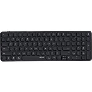 Rapoo E9350L Rechargeable Wireless Keyboard, Support 4 Devices, Ultra-Slim with Indicator Light, Quiet, 90-Day Battery Life, Full Size Keyboard with Numeric Keypad for Windows/Mac/Linux/Chrome, Black