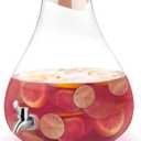 Twine Pearl Beverage Dispenser, Glass Carafe, Cork Stopper, Silver Spigot, Beverage Service, 2.5 Gallons, Set of 1