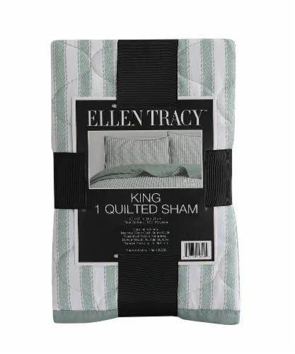Ellen Tracy™ Stripe Single King Quilted Sham - Green,
 20x36 100%Polyester