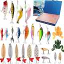 2 x Fishing Advent Calendar 2025, 24-Day Fishing Lure Set Advent Calendar for Adults, 24 Days of Christmas Countdown Calendar for Fisher Men