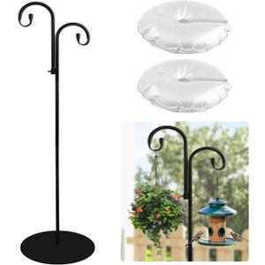 32-75" Shepherd Hook Stand, Adjustable Free Standing Pole Holder for Hanging Bird Feeders, Lanterns, Wreaths and Wind Chimes, Indoor and Outdoor Use on Patio, Yard or Porch