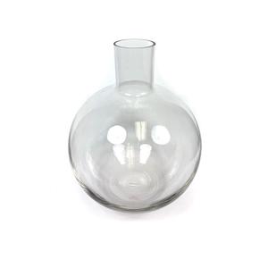 8.6 inch GLASS ROUND CLEAR VASE